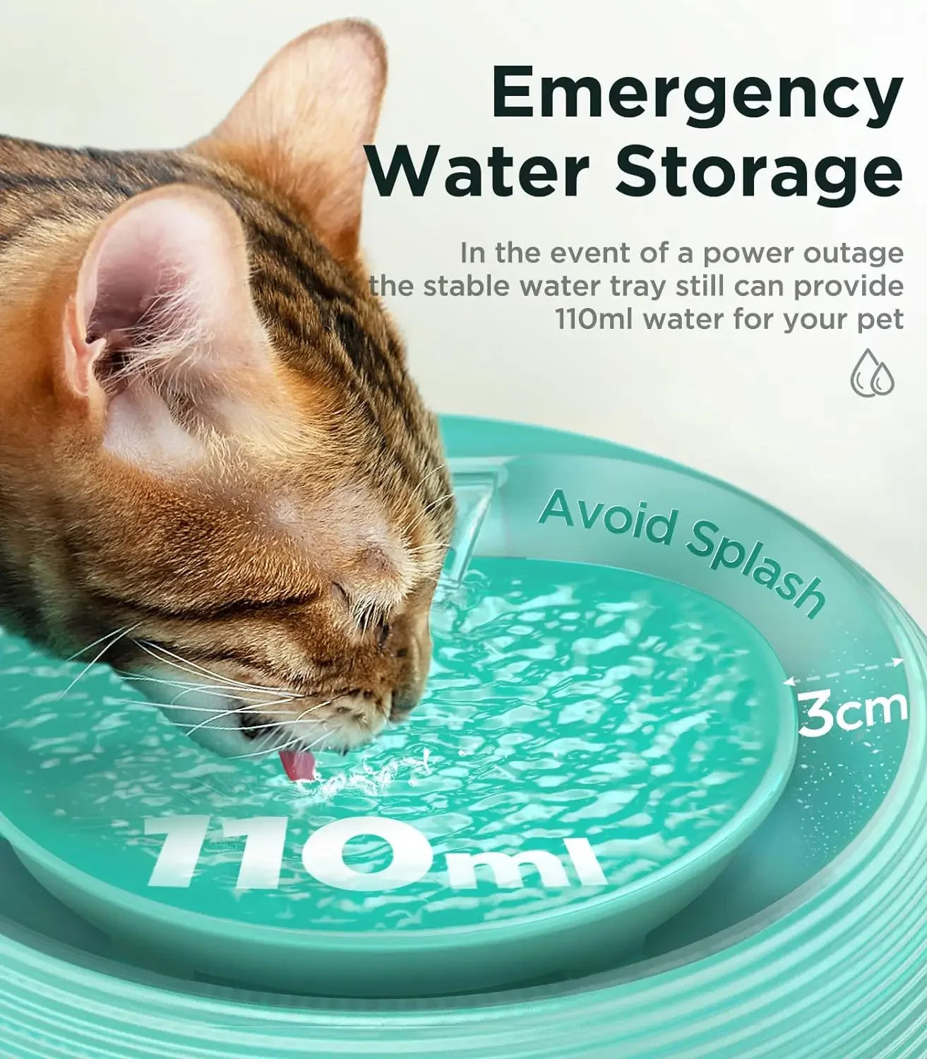 Ultra Quiet Cat Water Fountain Automatic cyclic filtering Pet Drinking Water Cat and dog Constant Temperature WaterBowl with LED