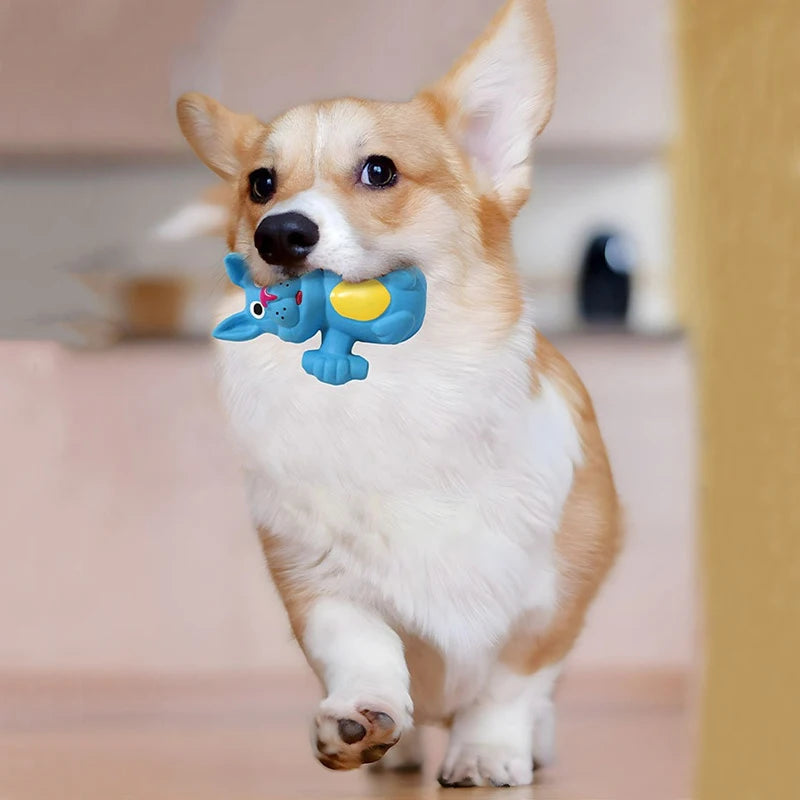 Dog Chew Toy Latex Dog Cow Shape Pet Squeaky Toys For Small Medium Large Dogs Teeth Cleaning Dog Puppy Sound Toy Pet Supplies