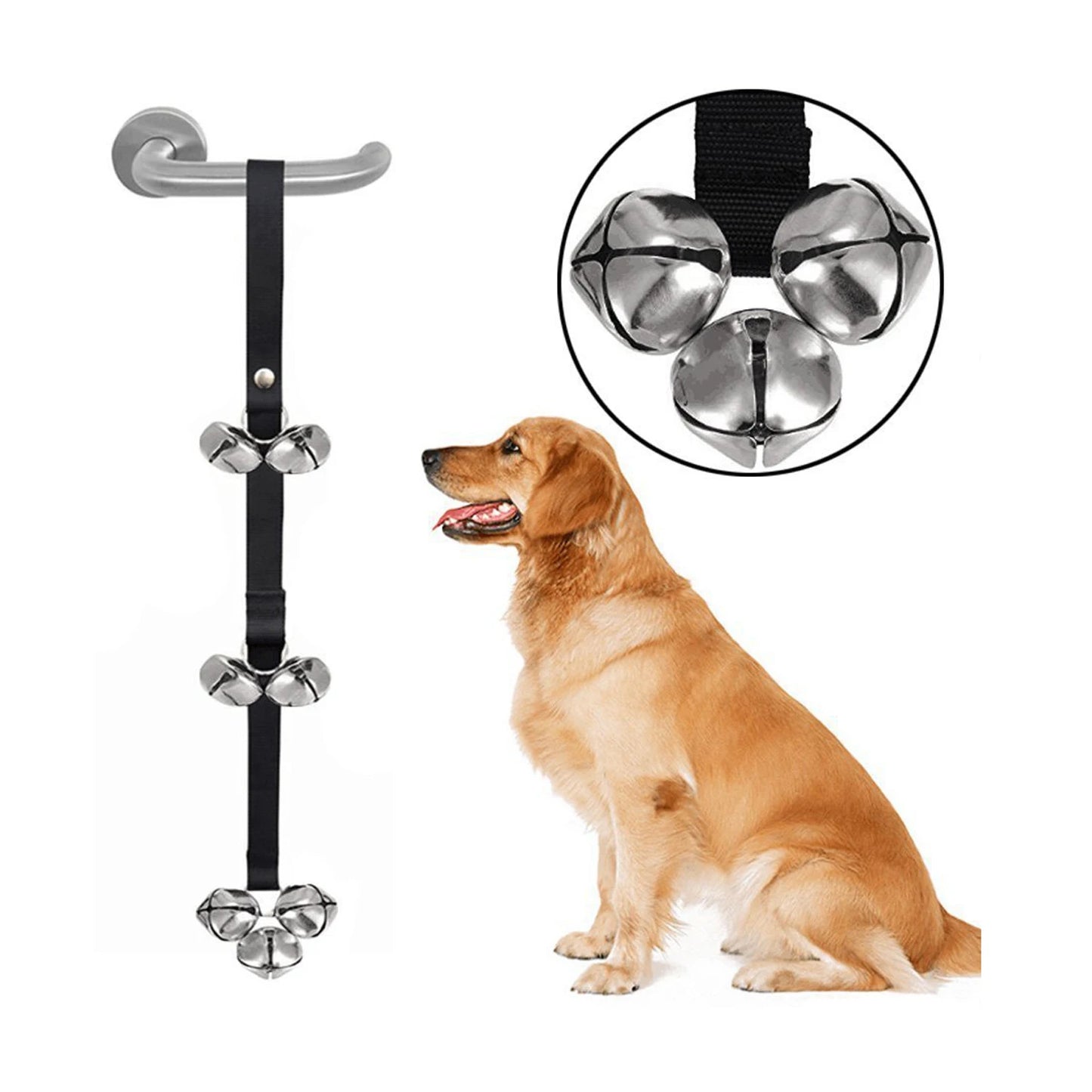 Dog Doorbell Training Adjustable Doorbell Dog Bell Suitable For Changing Dog Barking Scratching Door Toilet Training Dog Bell