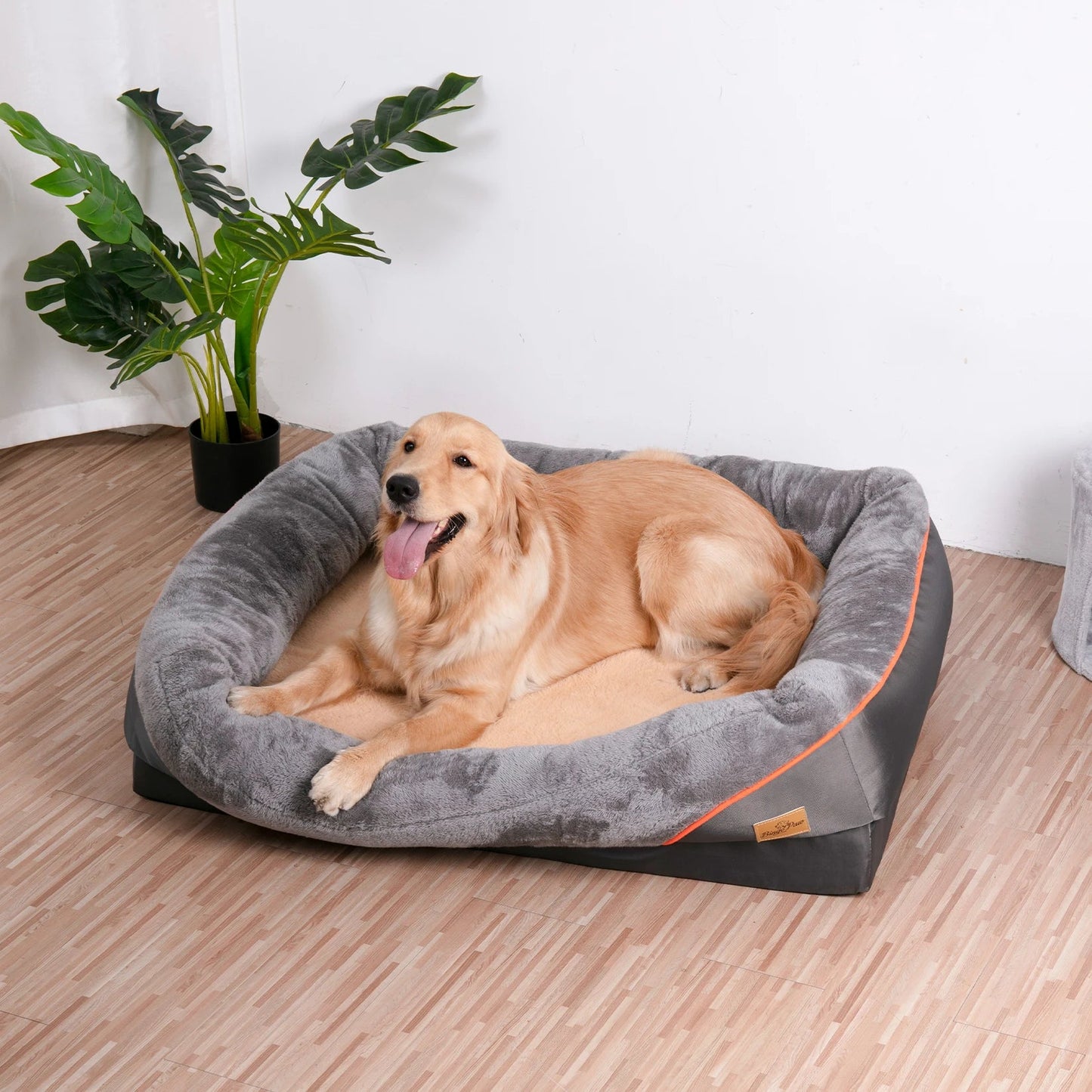 L XL 2XL 3XL Dog Bed Super Soft Orthopedic Foam Pet Bed Sleeping Mat with Cotton-padded Bolster and Removable Cover Dropshipman
