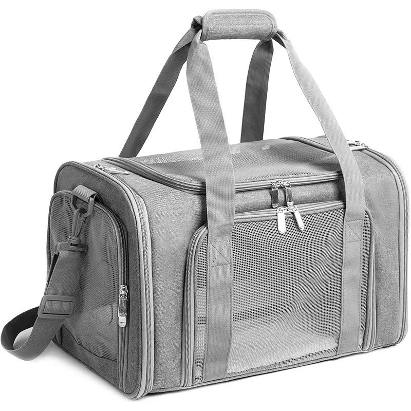 Laysda Handheld Cat Backpack Foldable Lightweight Pet Carrier For Car Travel Outdoor Pet Supplies:Mesh,Breathable,Large Capacity