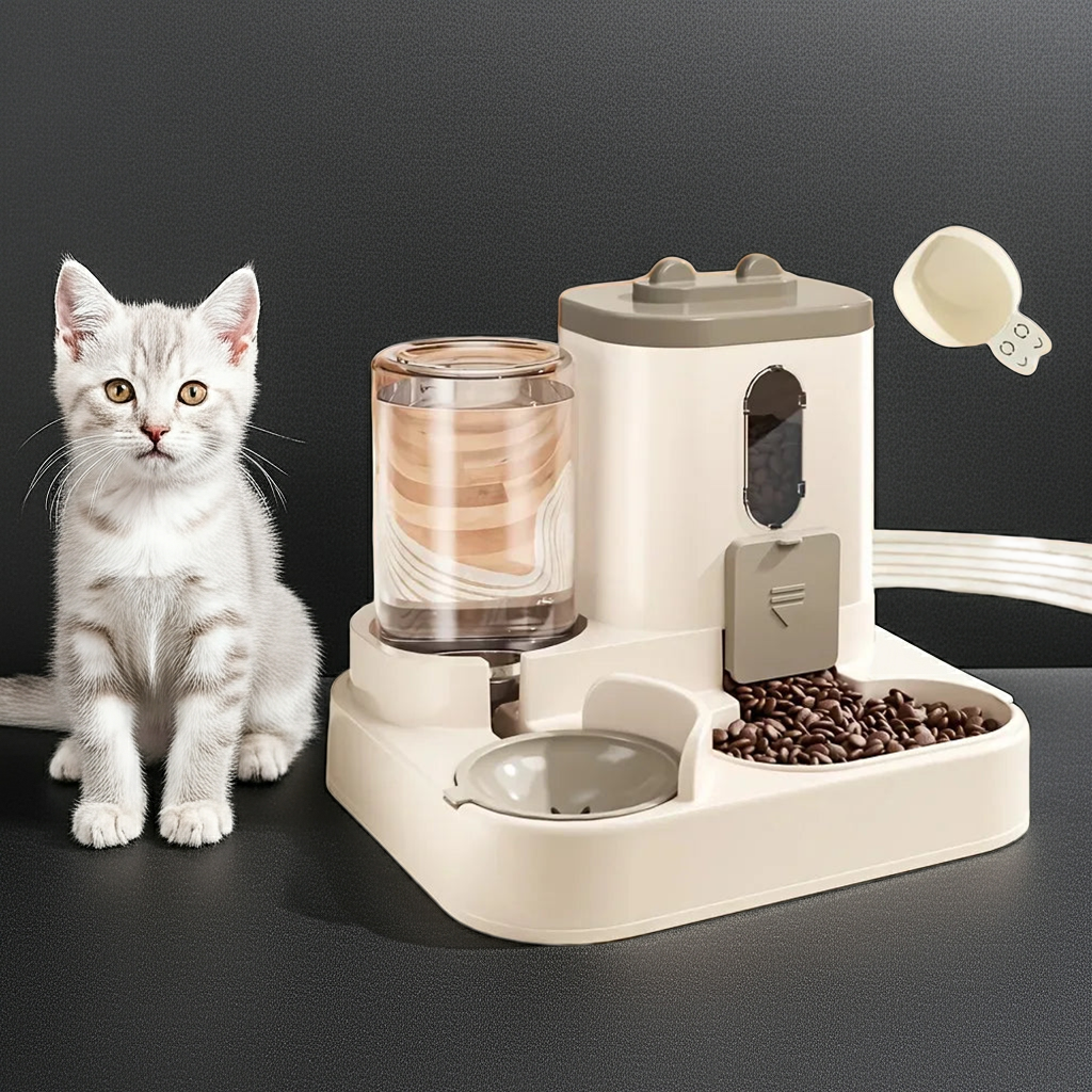2in 1 Cat Food Dispenser Water and Food Integrated Fully Automatic Cat Food Feeding and Water Dispenser Cute Water Dispenser Dropshipman