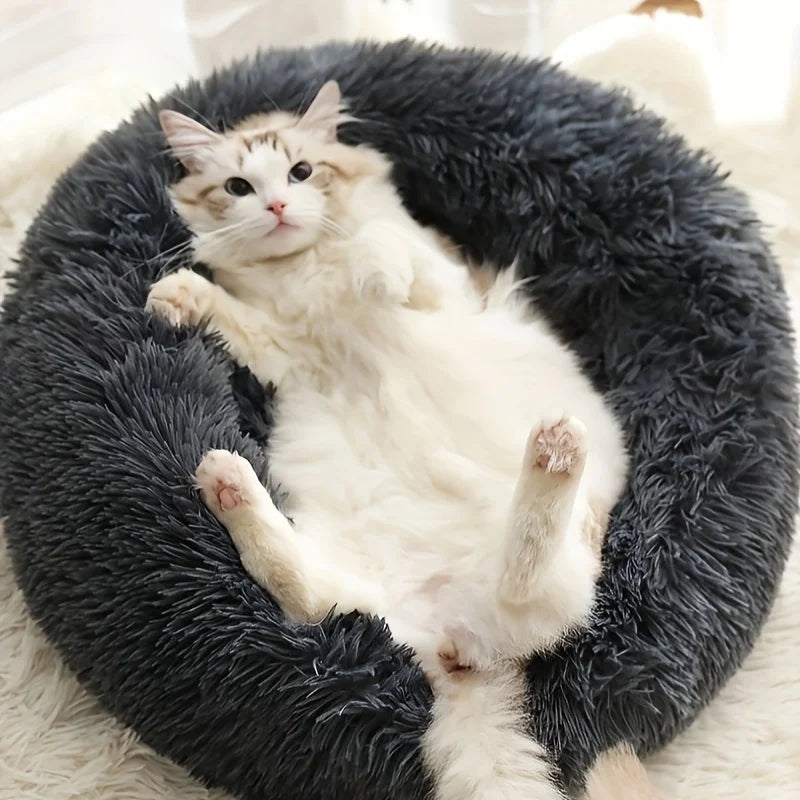Donut-Shaped Plush Pet Nests Bed deep sleep round Nests Warm Detachable Washable Breathable Round Cat Nests Pet Nests Sofa Thick