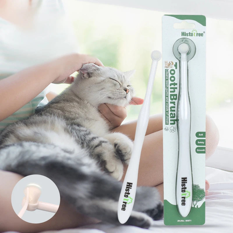 Round Head Toothbrush for Pet Remove Bad Breath and Tartar Dental Care Soft Brush Oral Cleaning Tools for Dogs and Cats