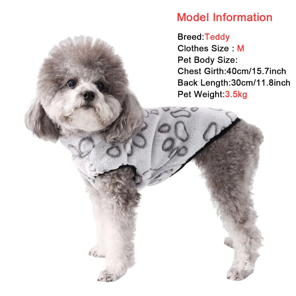 Winter Puppy Clothes Fleece Warm Dog Jacket Coat For Small Dogs Sweater With D-ring Elastic Adjustable Chihuahua Vest Outfits
