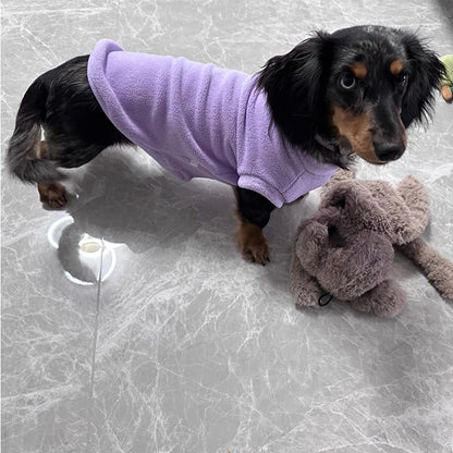 Two-Legged Fleece Sweater for Small Wiener Dogs Winter Short Sleeves Warm Coat for Small Dachshund Dogs Loungewear for Badger