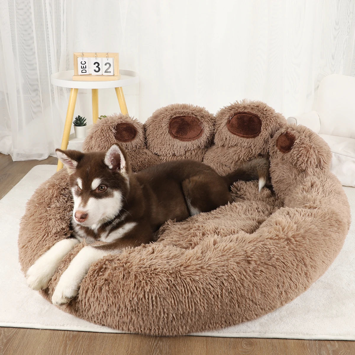 Fluffy Dog Bed Plush Kennel Accessories Pet Products Large Dogs Beds Bedding Sofa Basket Small Mat Cats Big Cushion Puppy Pets Dropshipman