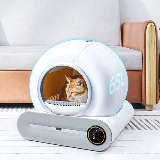 65L Automatic Smart Cat Litter Box Self Cleaning Fully Enclosed Large Cat Toilet Litter Tray Dropshipman