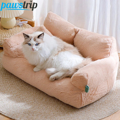 Luxury Cat Bed Sofa Winter Warm Cat Nest Pet Bed for Small Medium Dogs Cats Comfortable Plush Puppy Bed Pet Supplies Dropshipman