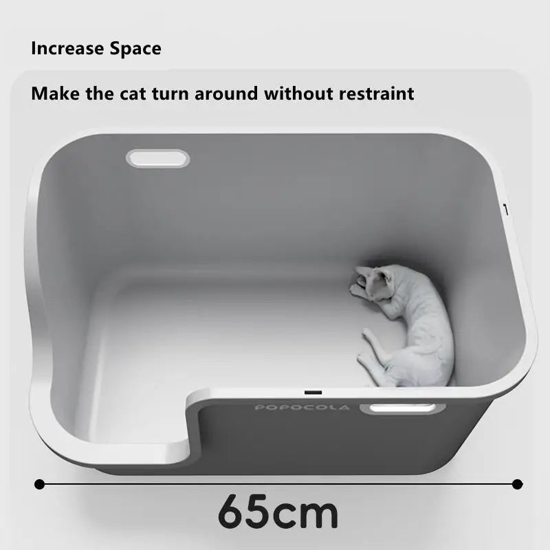 Large Cat Litter Boxes Corridor Style Design Enclosed Litter Tray Odor Splash-Proof Kitten Toilet Convenient Lid Pet Clean Dropshipman