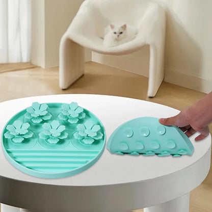 Silicone Pet Slow Feeder Mat Round Dog Licking Mat with Suction CupsAnti-choking Pet Snuffle Mats Puppy Feeding Dishes Pet Suppl