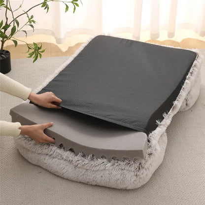 Large Dog Bed Dog Plush Pet Bed Winter Thickened Pad Dog Sleeping Bed Sofa Removable Pad Dog Small Large Dog square kennel Dropshipman