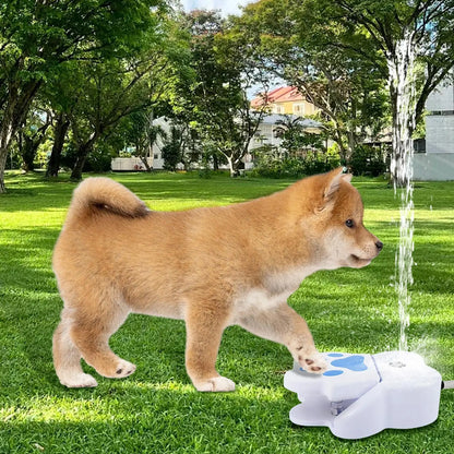 Dog Water Fountain Puppy Water Toy for Garden Step on Garden Drinker for Puppies Outdoor Paw Activated Pet Sprinkler Toy
