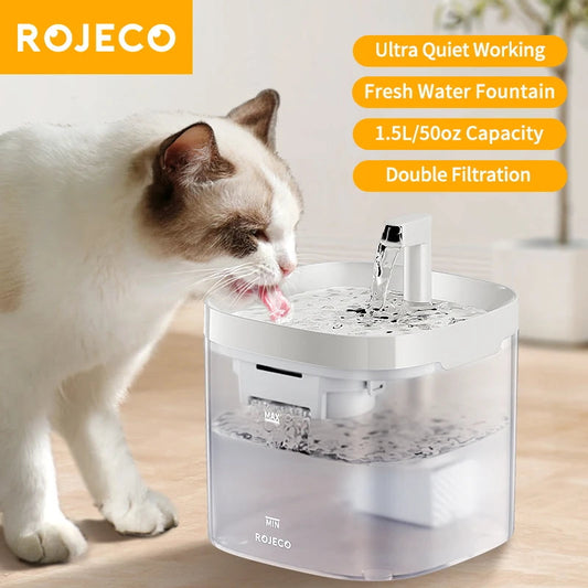 ROJECO Smart Cat Water Fountain Automatic Pet Water Dispenser For Cats Dog Drinking Purifier Fountain with Recirculate Filters Dropshipman
