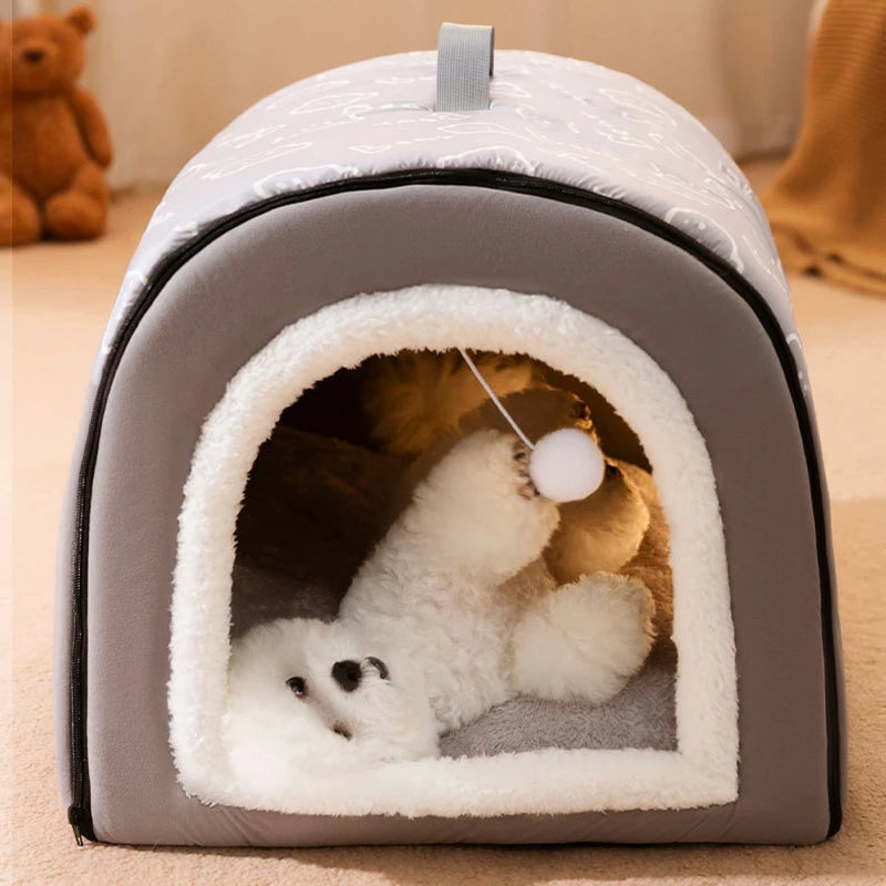 Warm Dog House Detachable Pet Sleeping Bed for Small Medium Dogs Cats Soft Non-slip Dog Kennel Puppy Kitten Nest Pet Supplies Dropshipman