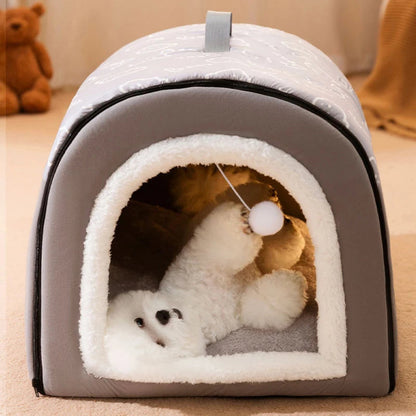 Warm Dog House Detachable Pet Sleeping Bed for Small Medium Dogs Cats Soft Non-slip Dog Kennel Puppy Kitten Nest Pet Supplies Dropshipman