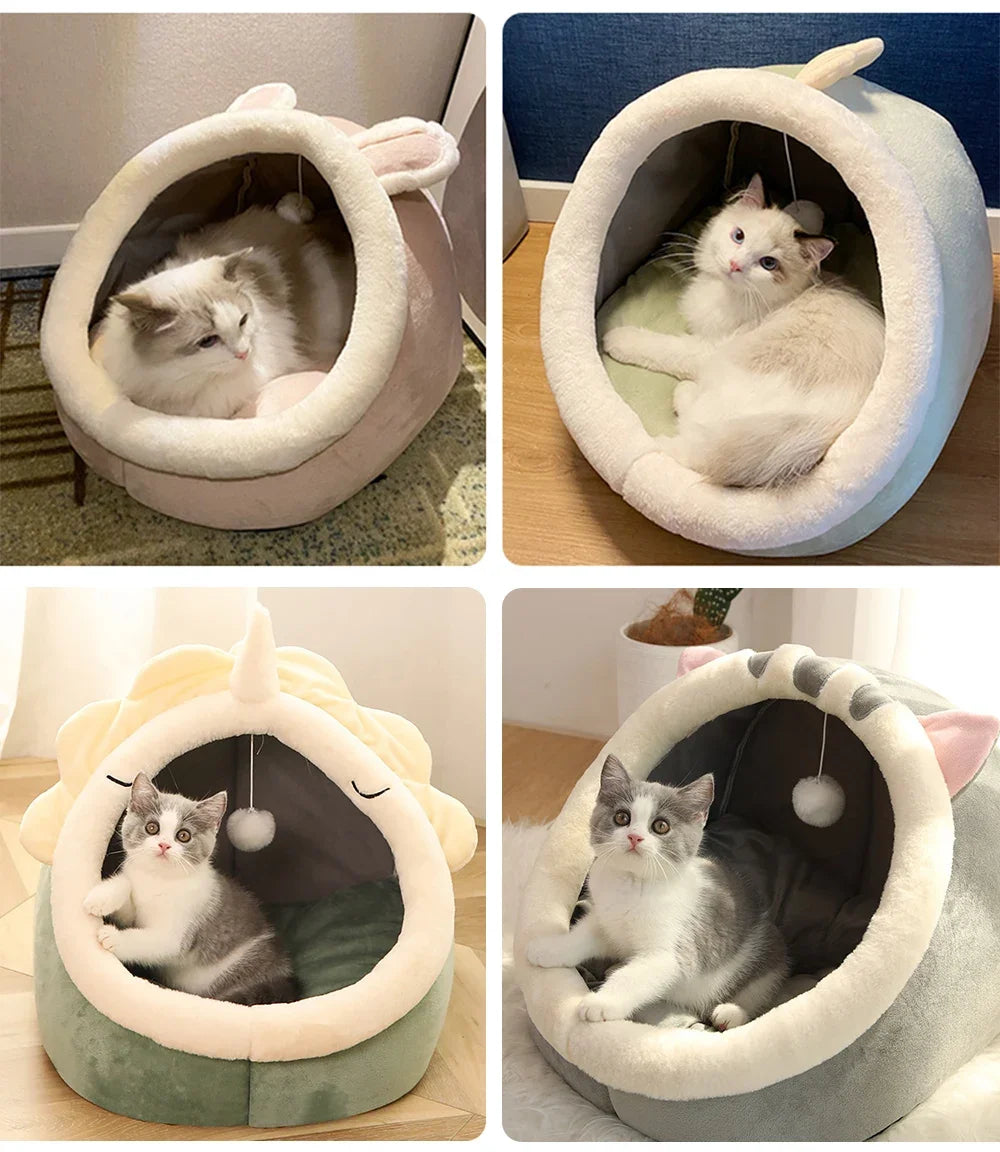 Washable pet lounger cushions, cat mat beds, warm and soft baskets, cozy warm cat kennels, house tents, small pet dogs, winter Dropshipman
