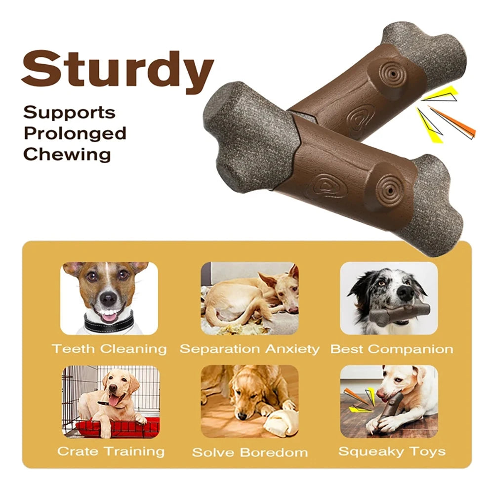 Big Dog Chew Toys Fun Squeaky Safe Materials Super Durable Tree Branch Designed Tougher than Bones Indoor Outdoor Pet Supplies