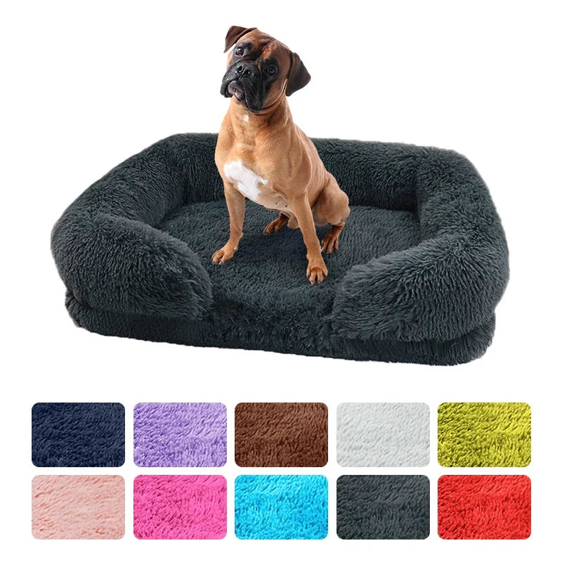 Large Dog Bed Dog Plush Pet Bed Winter Thickened Pad Dog Sleeping Bed Sofa Removable Pad Dog Small Large Dog square kennel Dropshipman
