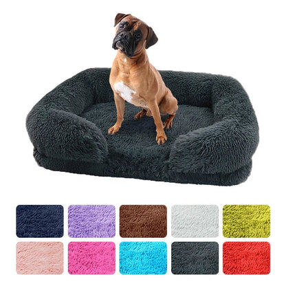 Large Dog Bed Dog Plush Pet Bed Winter Thickened Pad Dog Sleeping Bed Sofa Removable Pad Dog Small Large Dog square kennel Dropshipman