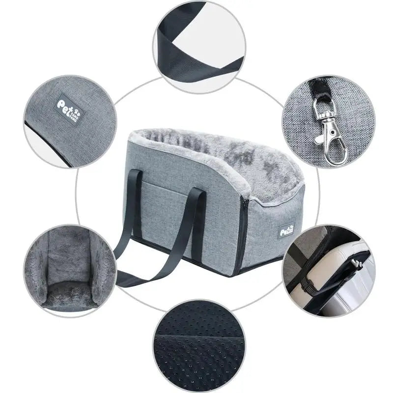 Portable Pet Dog Car Seat Central Control Nonslip Kennel Bed For Dog Cat Travel Accessories Dog Carriers Safety Car Armrest Box Dropshipman
