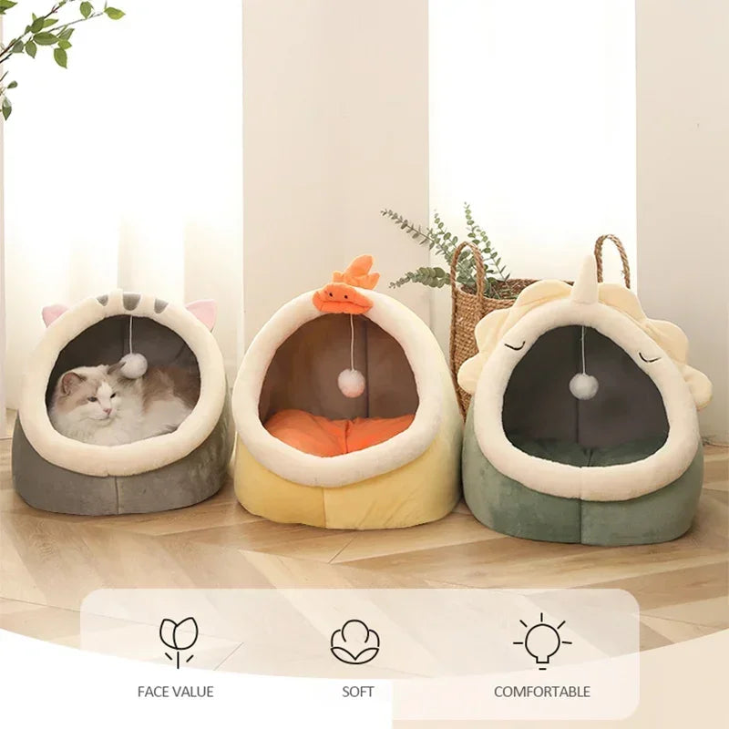 Cat Pad Bed Sweet Soft Warm Pet Basket Cozy Kitten Lounger Cushion Pet House Tent Small Dog Mat For Washable Cats winter Beds Dropshipman