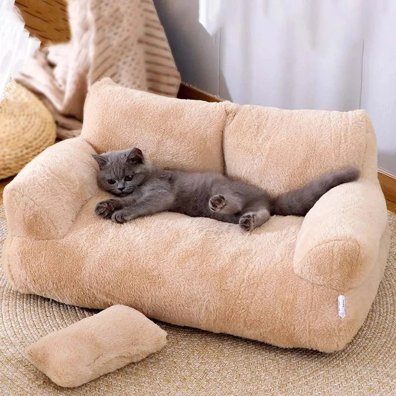 Luxury Cat Bed Sofa Winter Warm Cat Nest Pet Bed for Small Medium Dogs Cats Comfortable Plush Puppy Bed Pet Supplies Dropshipman