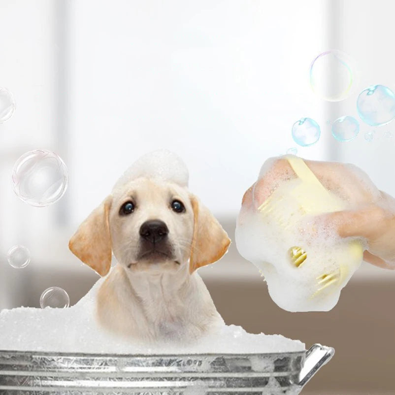 Popular pet dog silicone bath brush cleaning care bath massage brush safe and comfortable pet comb