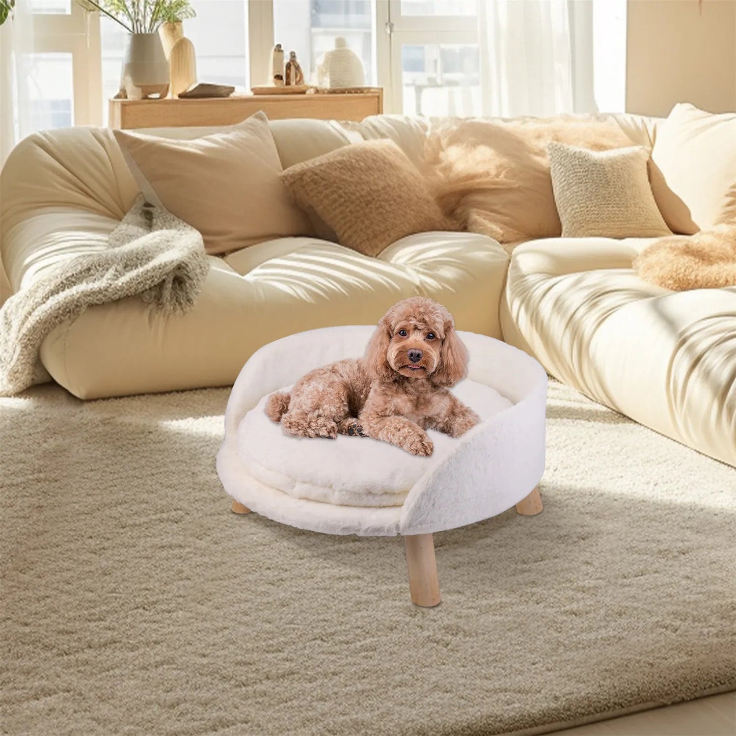 Pet Sofa Bed Raised Cat Chair Small Dog Couch Bed Removable Cushion Sleep House Dropshipman