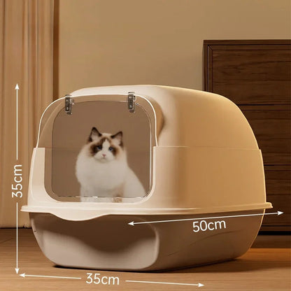 Large Capacity Cat Litter Box Fully Enclosed Sandbox Pet Anti Splash Toilet Spillproof Deodorant Cat Toilet Removable Cat Bedpan Dropshipman