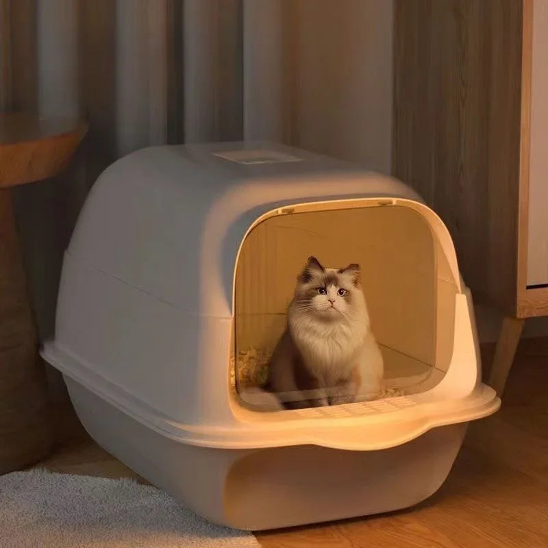 Large Capacity Cat Litter Box Fully Enclosed Sandbox Pet Anti Splash Toilet Spillproof Deodorant Cat Toilet Removable Cat Bedpan Dropshipman