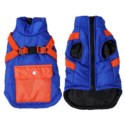 Autumn Winter Dog Jacket Clothes For Small Dogs Cat Windproof Cute Puppy Vest Coat With Harness Pocket Yorkie Outfits Apparel