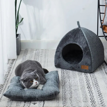 New Triangle Cat Nest Closed Cat House Pet Nest Warm and Thickened Deep Sleep Dog Nest Pet Supplies Closed Cat bed cat tents Dropshipman
