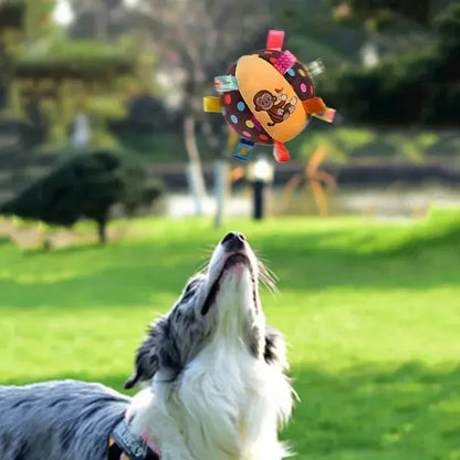 Interactive Ball Dog Toy with Built Bite Resistant Plush Handle Decompress Training for Aggressive Chewers Fun Pet Supplies