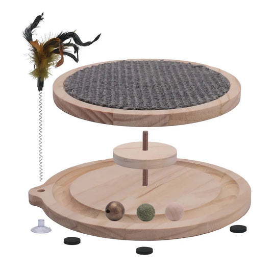 Cat Scratcher Cat Natural Sisal Scratching Pad Kitten Interactive Toy with Ball Track Ball for Chasing Hunting Mental Physical Dropshipman