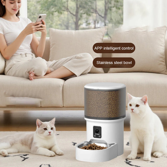 4L USB Smart Button WIFI APP Video Pet Feeder Automatic Cat Food Dispenser Bowl Dog Slow Food Feeder With Timed Camera Feeder