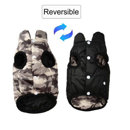 Reversible Dog Clothes For Small Medium Dogs Cats Winter Warm Puppy Lightweight Coat Vest Chihuahua French Bulldog Pet Clothing