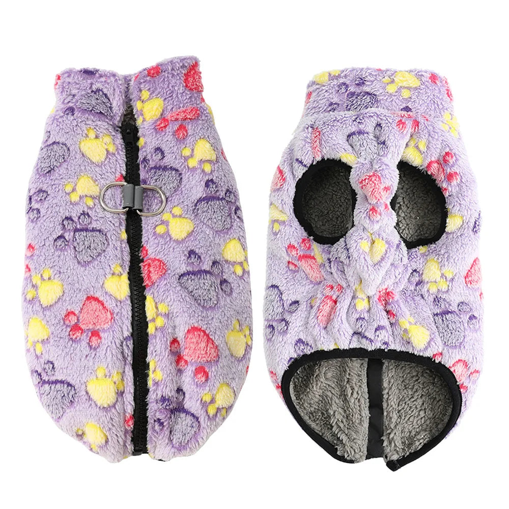 Winter Puppy Clothes Fleece Warm Dog Jacket Coat For Small Dogs Sweater With D-ring Elastic Adjustable Chihuahua Vest Outfits