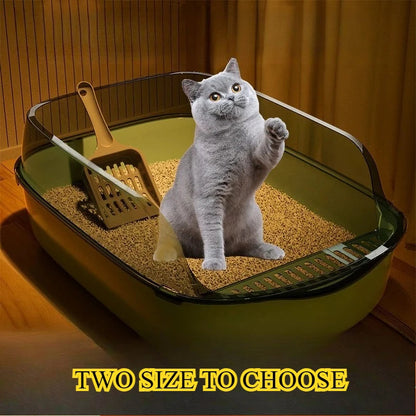 Cat Litter Box Semi Enclosed Design Large Capacity Splashproof Cover Easy Clean Non Stick Cat Toilet with Litter Scoop for Cats Dropshipman