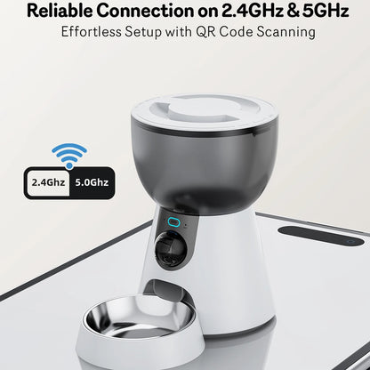 4L 5G Net Automatic Cat Feeder Smart Pet Feeder For Cats Dogs Food Dispenser With Camera Recorder Timing Video Feeding Bowl