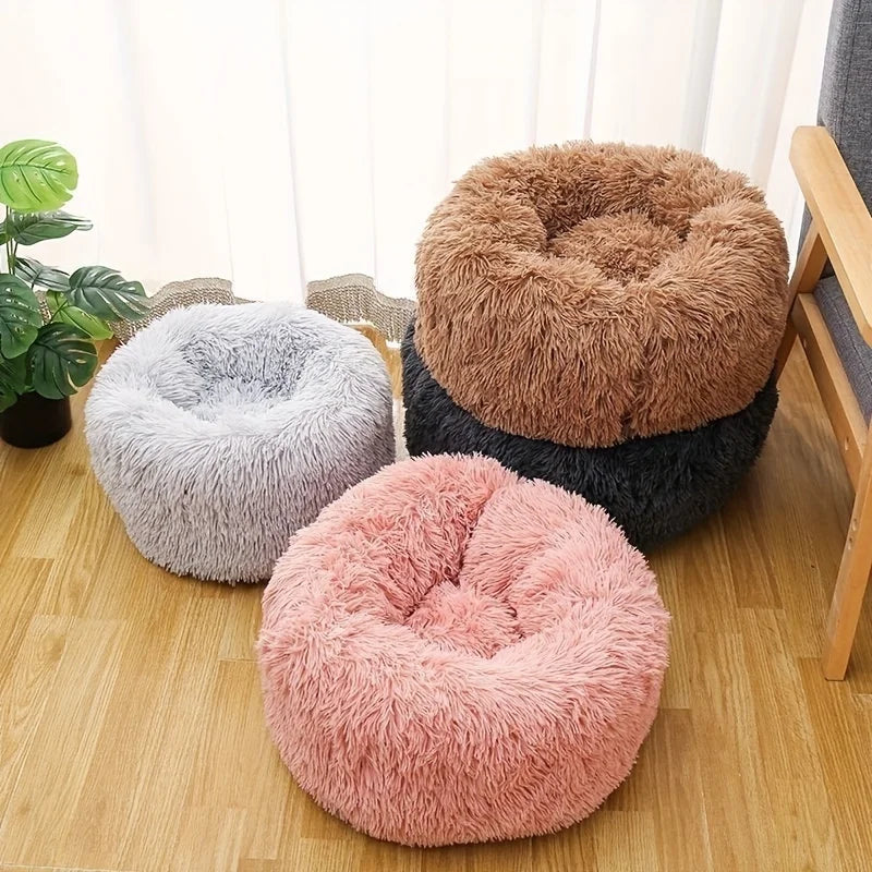 Donut-Shaped Plush Pet Nests Bed deep sleep round Nests Warm Detachable Washable Breathable Round Cat Nests Pet Nests Sofa Thick