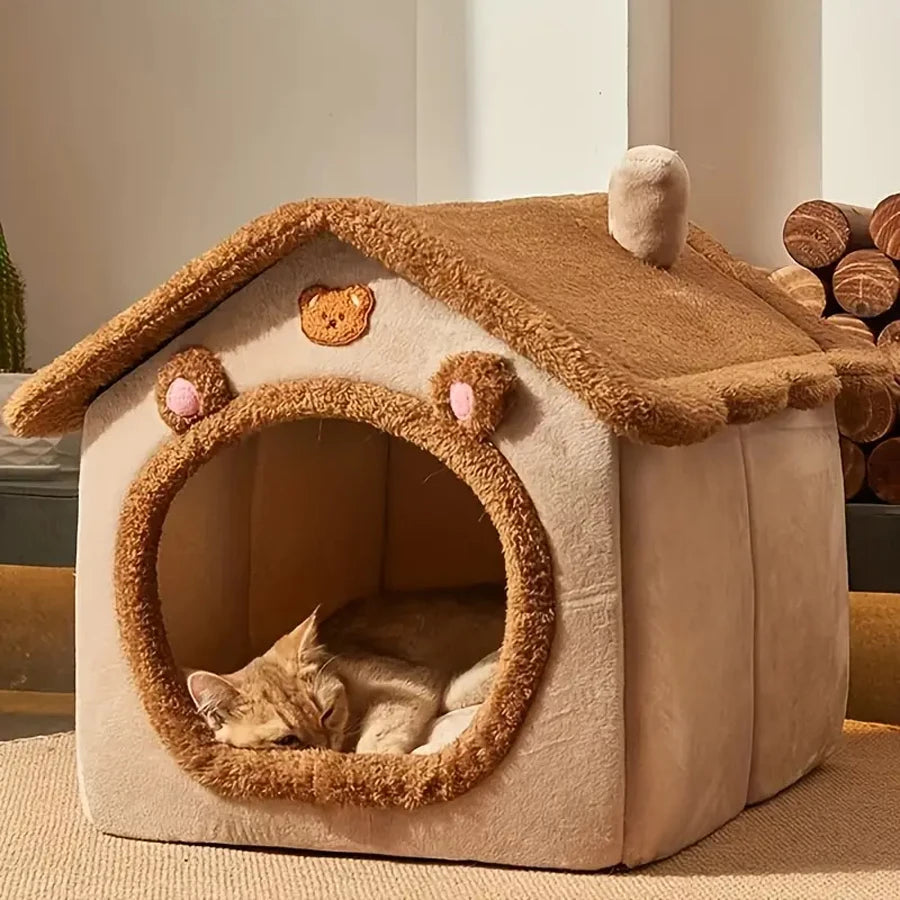 Foldable Pet House Removable Washable Cat House Puppy Cave Sofa Pet Bed House for Extra Small Dogs and Small and Medium Cats Dropshipman