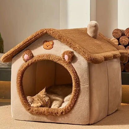 Foldable Pet House Removable Washable Cat House Puppy Cave Sofa Pet Bed House for Extra Small Dogs and Small and Medium Cats Dropshipman
