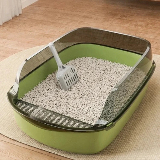 Open Style Cat Litter Box Thickened Simple Easy To Clean Splash Proof Pet Toilet Widening and Raising Semi Enclosed Cat Toilet Dropshipman