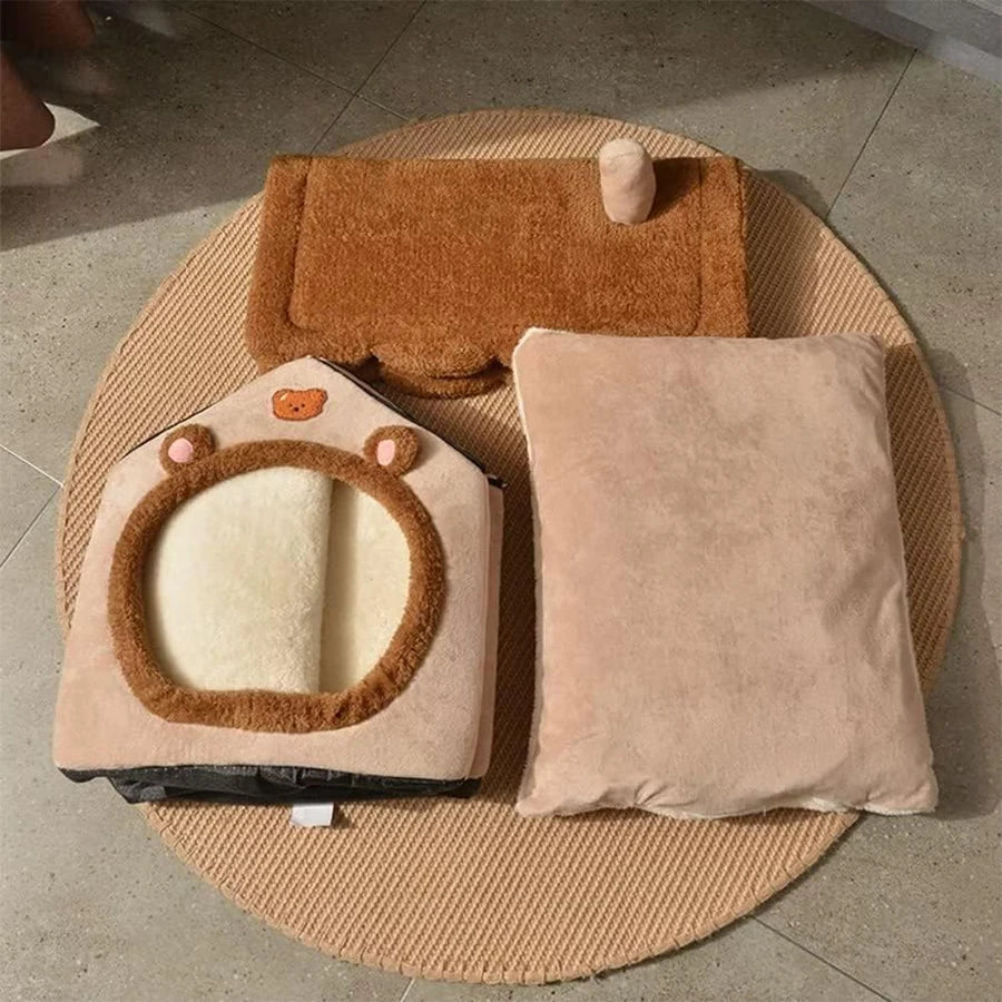 Foldable Pet House Removable Washable Cat House Puppy Cave Sofa Pet Bed House for Extra Small Dogs and Small and Medium Cats Dropshipman