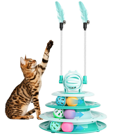 1pcs Indoor Cat Toys, Kitten Interactive Boredom Toys, Puzzle Toys With Ball Turntable Toys, Pet Sound Toys