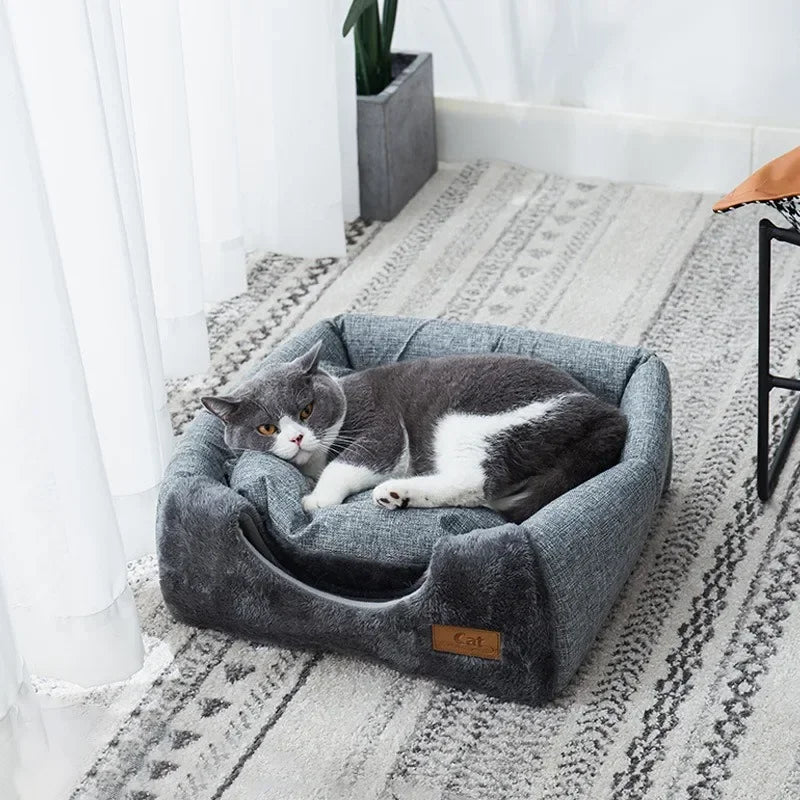 New Triangle Cat Nest Closed Cat House Pet Nest Warm and Thickened Deep Sleep Dog Nest Pet Supplies Closed Cat bed cat tents Dropshipman