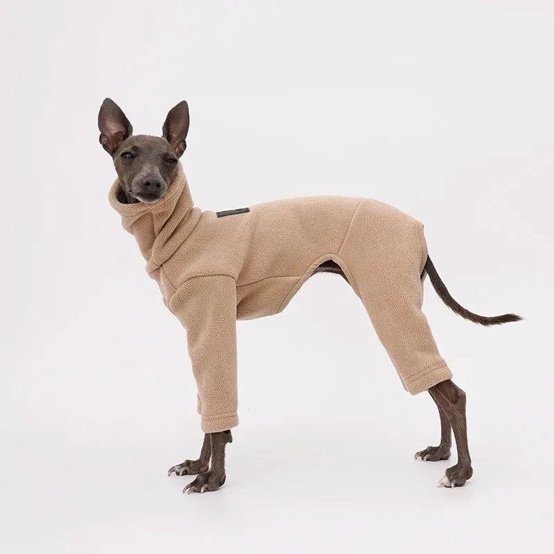 Dog Clothes Whippet Greyhound Clothes Winter Warm Double Sided Polar Fleece Four-legged Dog Jacket High Collar Winter Clothes
