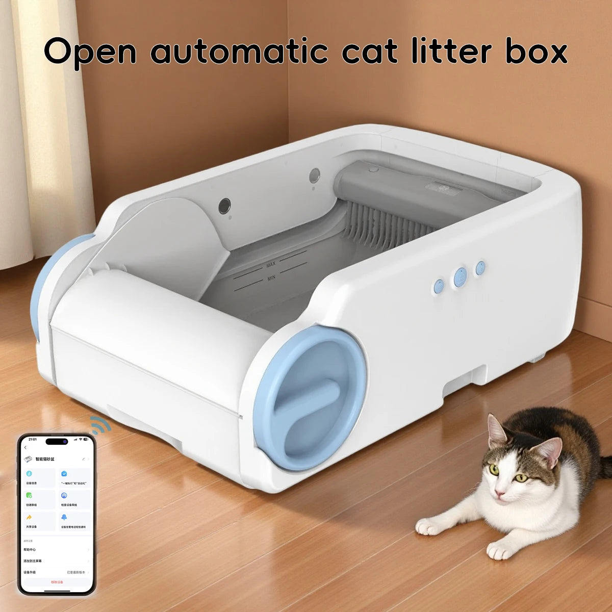 Open Smart Cat Litter Box Automatic Self Cleaning,Remote Control Via App,Cat Toilet Litter Tray,2025 New Electric Cat Toilet Dropshipman