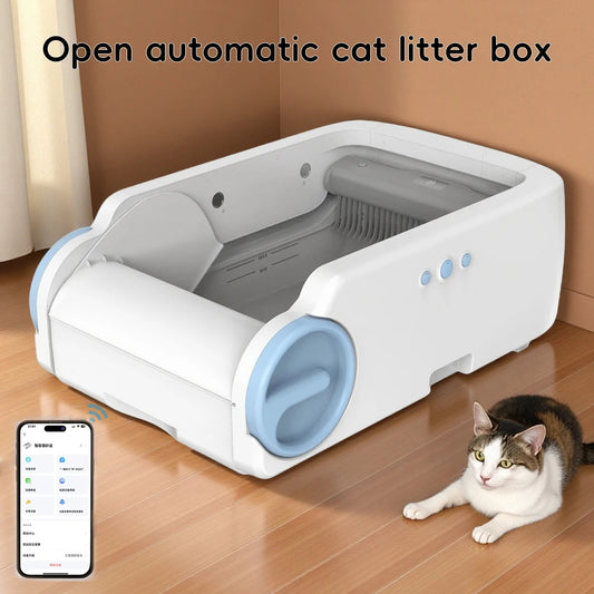 Open Smart Cat Litter Box Automatic Self Cleaning,Remote Control Via App,Cat Toilet Litter Tray,2025 New Electric Cat Toilet Dropshipman